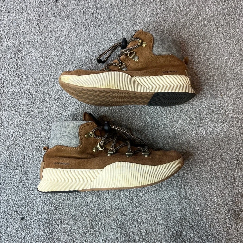 Sorel boots Kids 4 Brown Suede Winter Waterproof Lace Up out n about‎ conquest